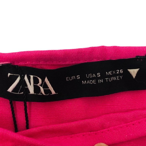 NWT- Zara Linen Blend Pink Wrap Skirt - Picture 5 of 5